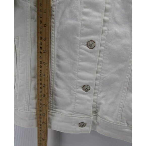 Levis Trucker XL Denim Moto Button Down White Tab Flap Pockets * - Picture 6 of 15